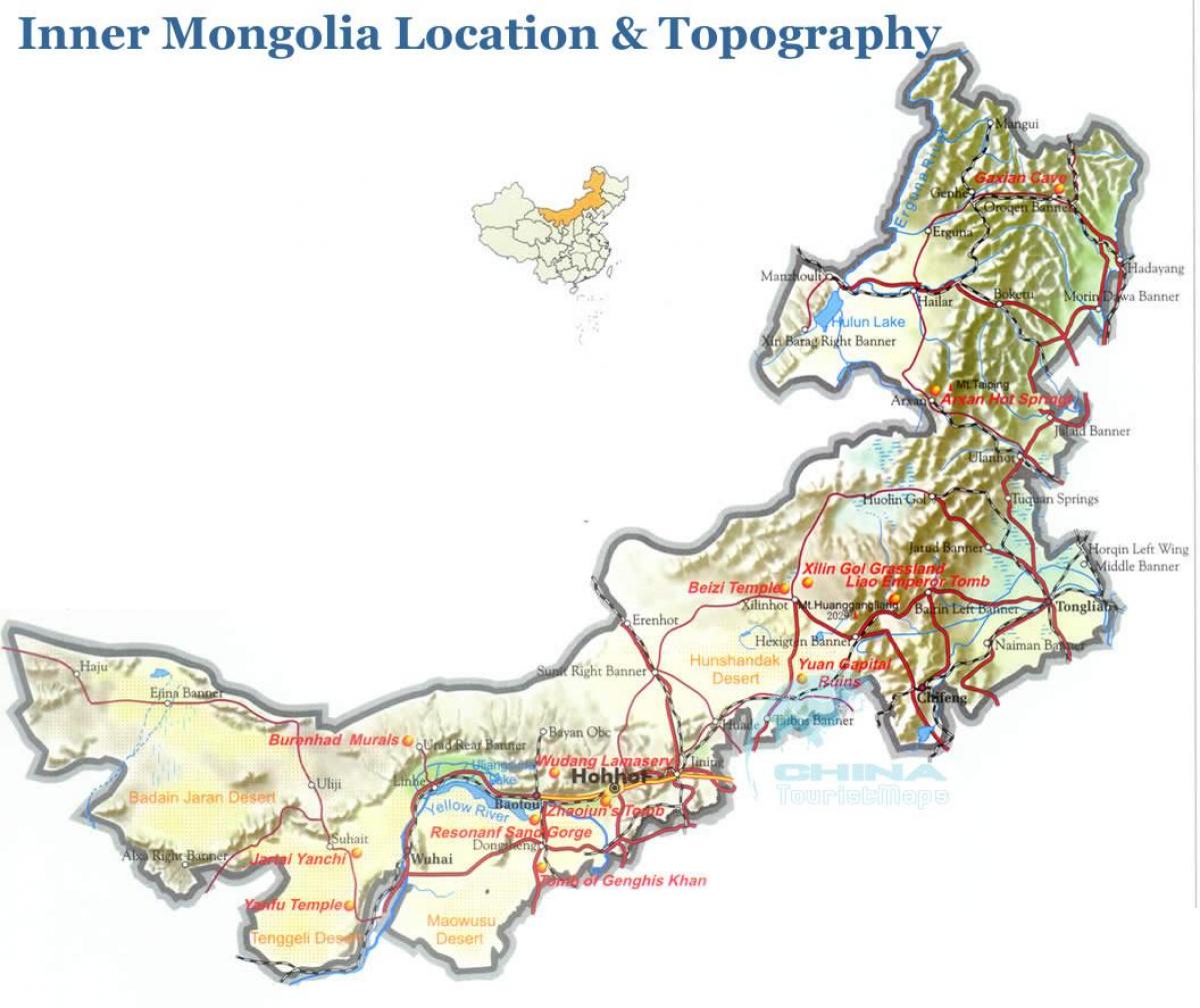 надворешниот Монголија мапа