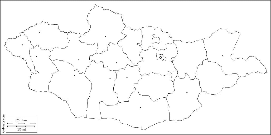 празно карта на Монголија