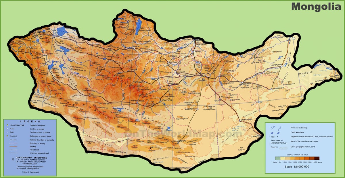 Монголија мапа на локација