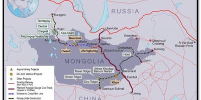 Монголски железничката мапа