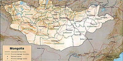 Монголија географска карта