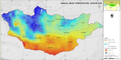 Карта на Монголија клима 