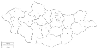 Празно карта на Монголија