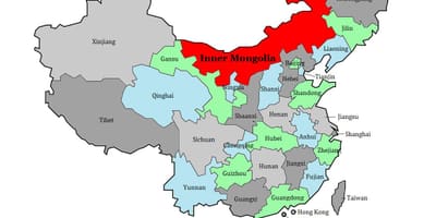 Карта на регионот Монголија
