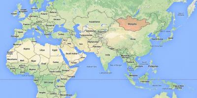 Мапата на светот покажува Монголија