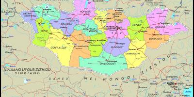 Физичка карта на Монголија